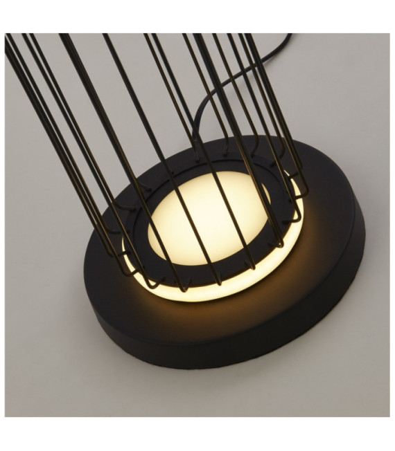 Circolo LED-Stehleuchte Aluminium, Flussstahl, schwarzes Silikon