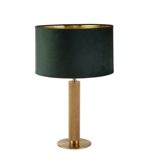 London Table Lamp Mild Steel, Brass Fabric