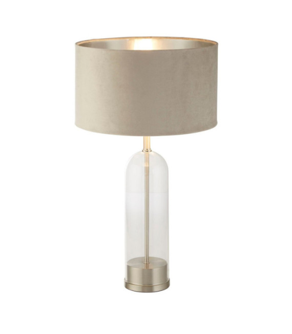 Oxford Tischlampe Weichstahl, Glas Satin-Nickel
