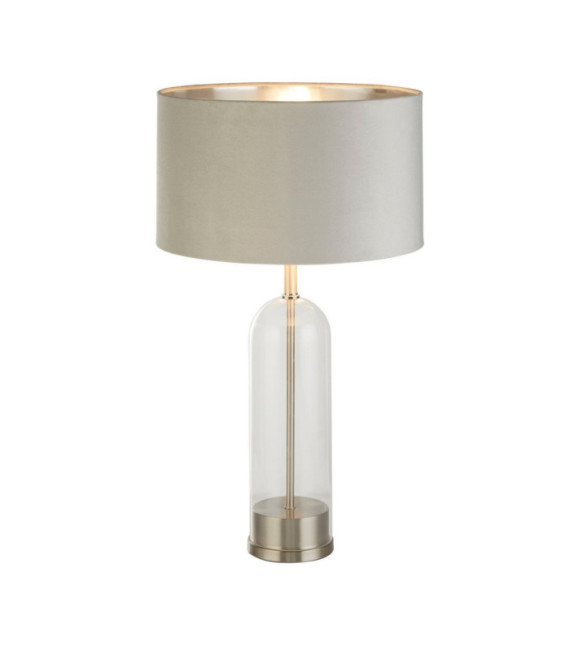 Oxford table lamp Mild steel, glass Satin nickel