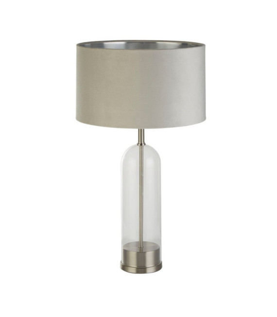 Oxford table lamp Mild steel, glass Satin nickel