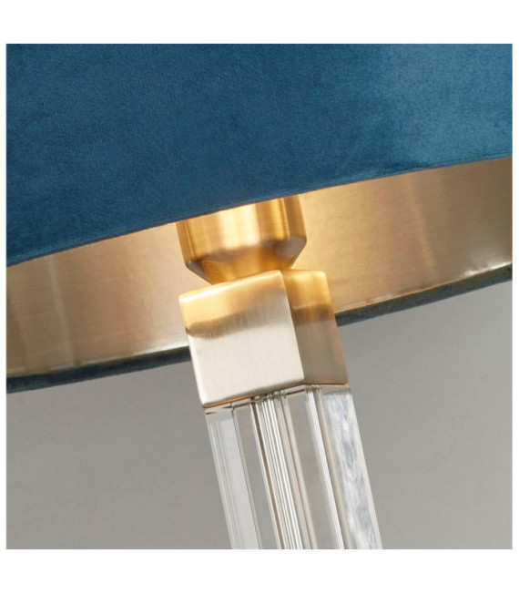 Lampe de table Scarborough Acier doux,cristal Nickel satiné