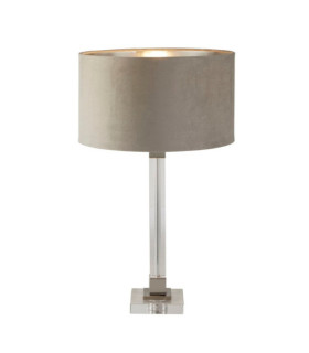 Lampada da tavolo Scarborough Acciaio dolce, cristallo Nichel satinato
