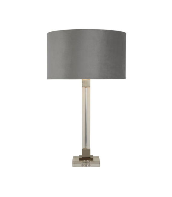 Lámpara de mesa Scarborough Acero dulce, cristal Níquel satinado