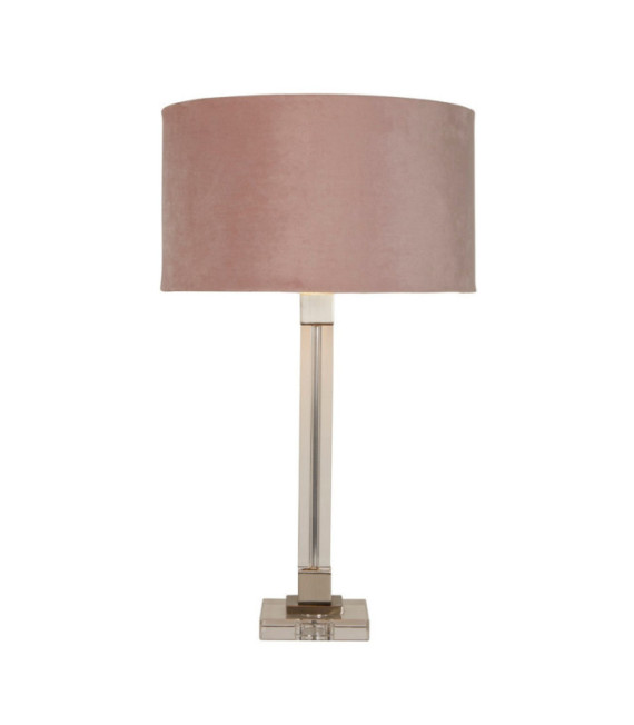 Lámpara de mesa Scarborough acero dulce, latón cristal