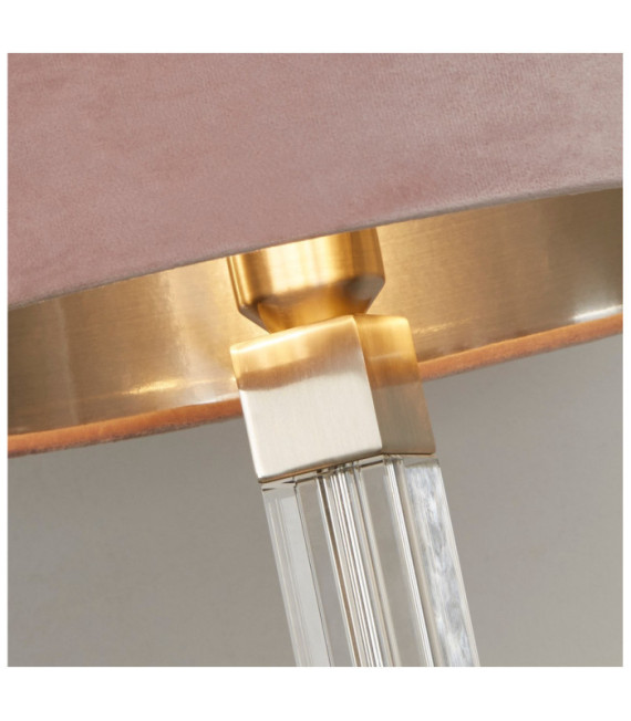 Lámpara de mesa Scarborough acero dulce, latón cristal
