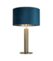London Table Lamp Mild Steel, Satin Silver Fabric