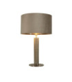 London Table Lamp Mild Steel, Satin Silver Fabric