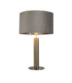 London Table Lamp Mild Steel, Satin Silver Fabric