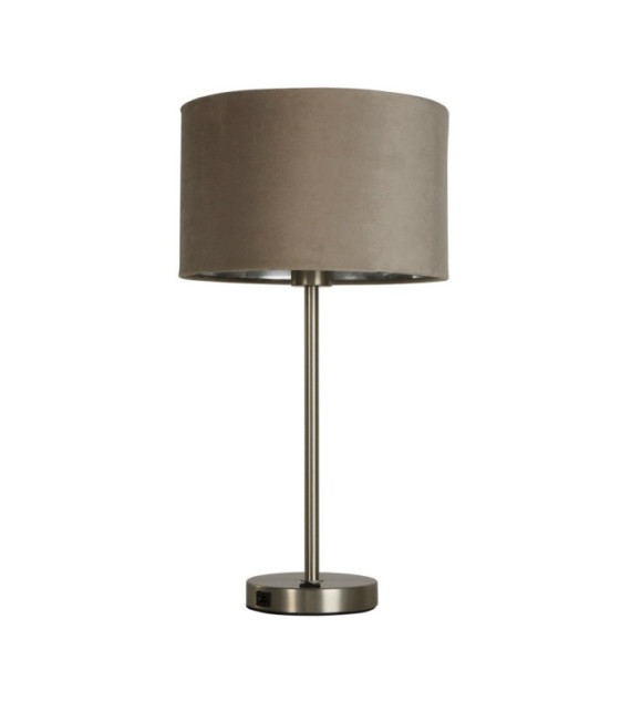 Lampe de table Finn Acier doux,tissu Nickel satiné