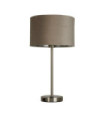 Lampe de table Finn Acier doux,tissu Nickel satiné