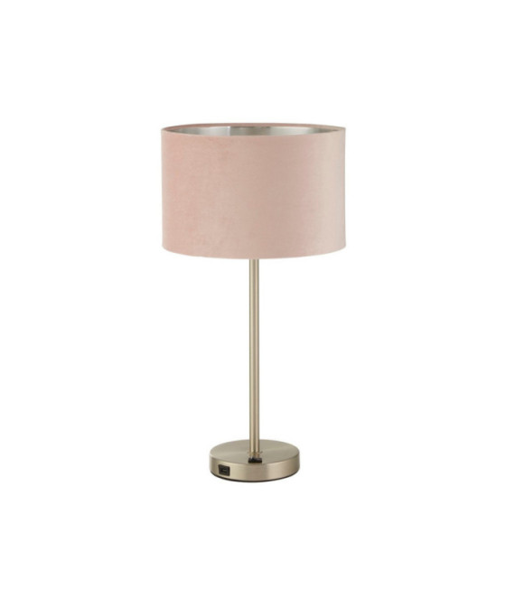 Lampada da tavolo Finn Acciaio dolce, tessuto nichel satinato