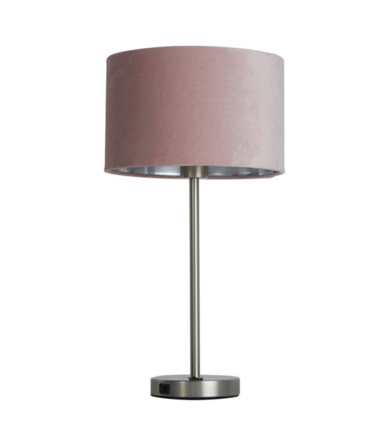 Lampada da tavolo Finn Acciaio dolce, tessuto nichel satinato