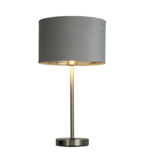 Finn table lamp Mild steel, satin nickel fabric