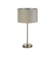 Lampe de table Finn Acier doux,tissu Nickel satiné