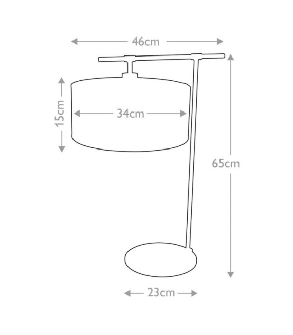 Lampada da tavolo Balance Paralume in acciaio nero