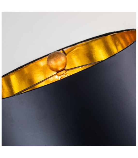 Lampada da Tavolo Camilia Resina, Pergamena, Acciaio Nero, Oro Antico
