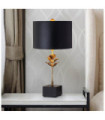 Camilia Table Lamp Resin, Parchment, Black Steel, Antique Gold