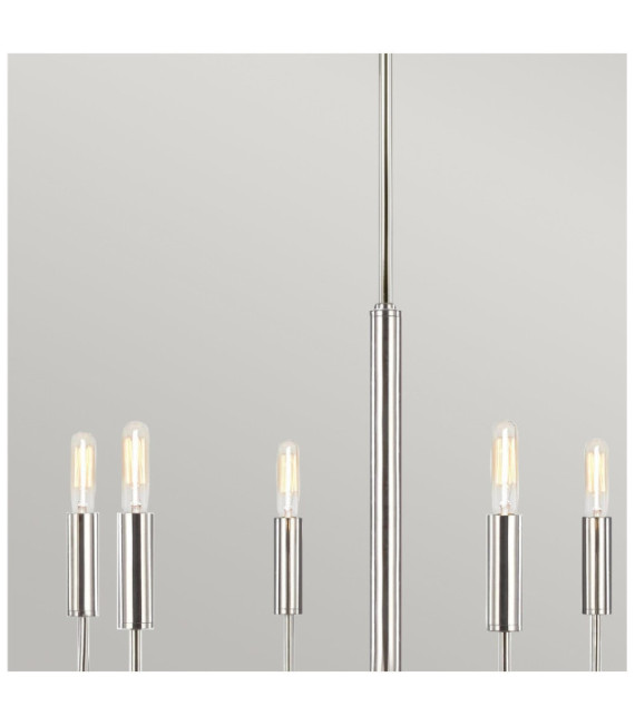 Brianna pendant light Steel lampshade, Polished nickel linen