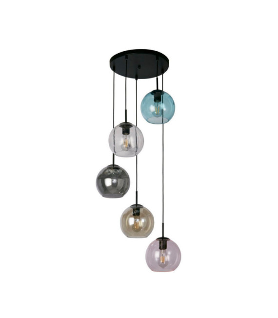 Mardi Pendant Light Mild steel, Black glass