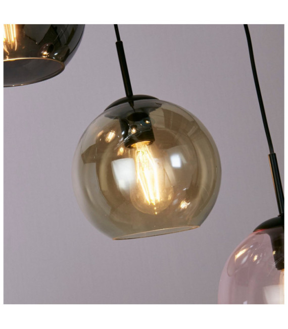 Mardi Pendant Light Mild steel, Black glass