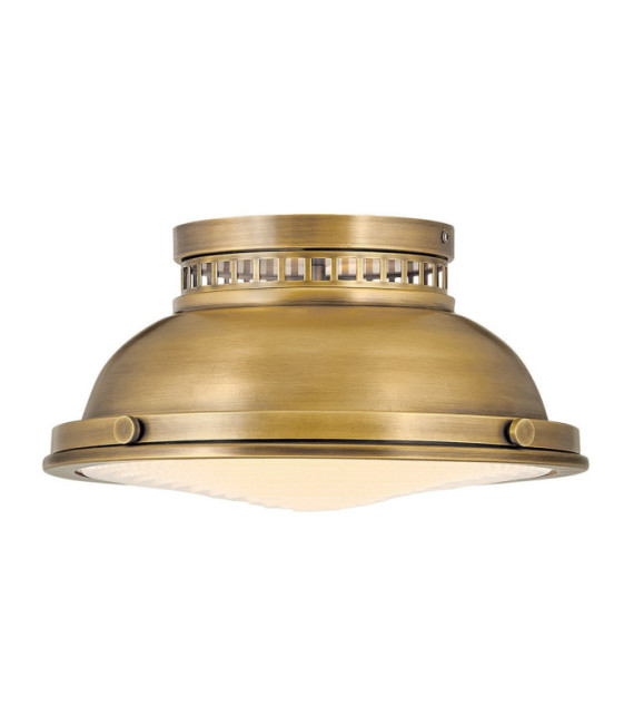 Deckenleuchte Amelia Diffusor aus Stahl, geformtes Glas Brass Heritage