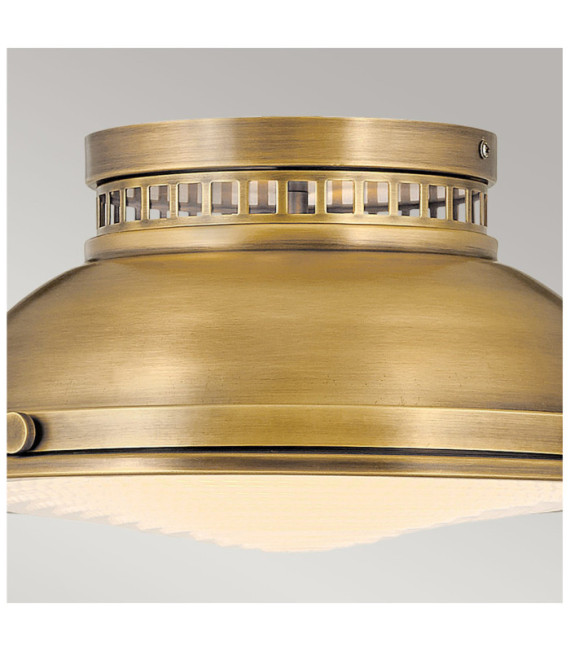 Lámpara de techo Amelia Difusor de acero, vidrio moldeado Brass Heritage
