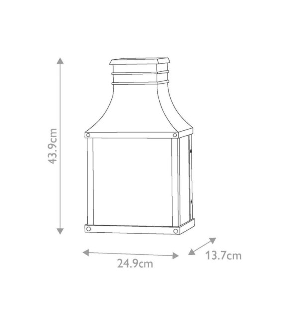 Baliza de pared exterior Vidrio semillado transparente, Aluminio museo Negro