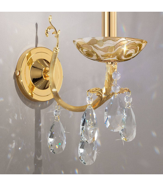 Klassische Wandleuchte VICTORIA 2 24 Karat Gold 1 Glühbirne