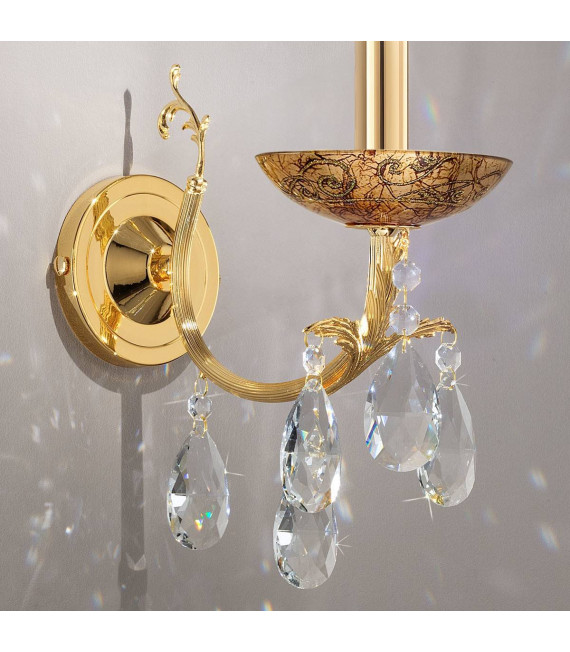 Applique murale classique VICTORIA 2 Or 24 Carats 1 ampoule