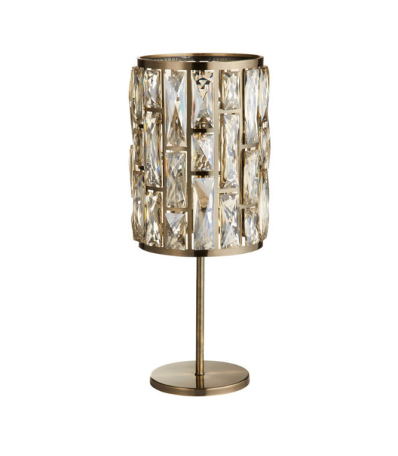 Lámpara de mesa Jewel Acero dulce, vidrio Latón antiguo