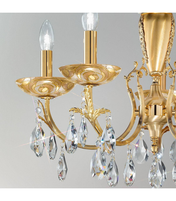 Klassischer Kerzenhalter VICTORIA 2 Gold 24 Karat 5 Glühbirnen