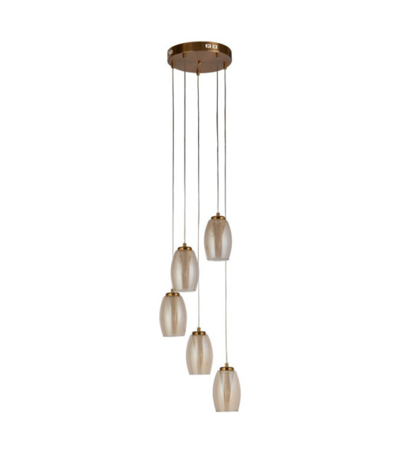 Cyclone pendant light Mild steel, glass, acrylic Bronze