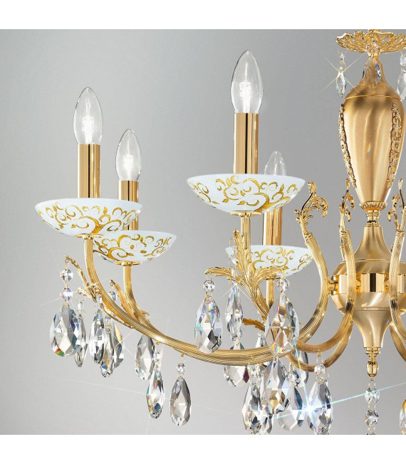 Klassischer Kerzenhalter VICTORIA 2 Gold 24 Karat 8 Glühbirnen