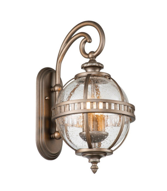Kichler exterior wall light Aluminum, brass, transparent grained glass Burnished bronze