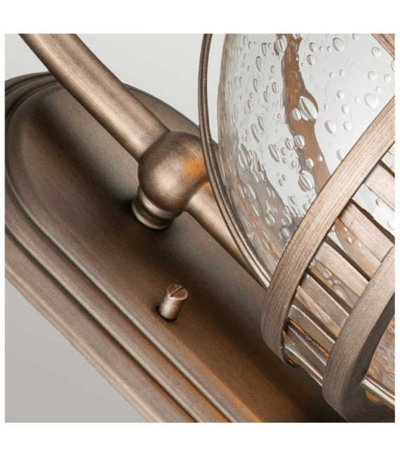 Applique murale extérieur Kichler Aluminium,laiton,verre grainé transparent Bronze bruni