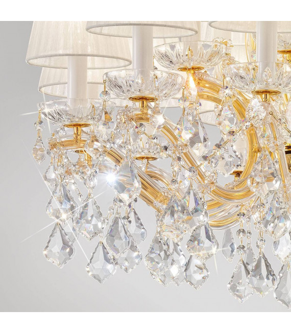 Klassischer Kerzenhalter MARIA LOUISE 24 Karat Gold 18 Glühbirnen