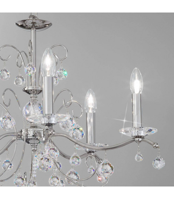 Candeliere classico CARMEN 2 cromato 5 lampadine