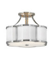 Hinkley ceiling light Etched opal glass, steel Polished nickel with polished white