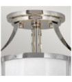 Hinkley ceiling light Etched opal glass, steel Polished nickel with polished white