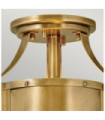 Hinkley Ceiling Light Engraved Opal Glass, Steel Brass Heritage