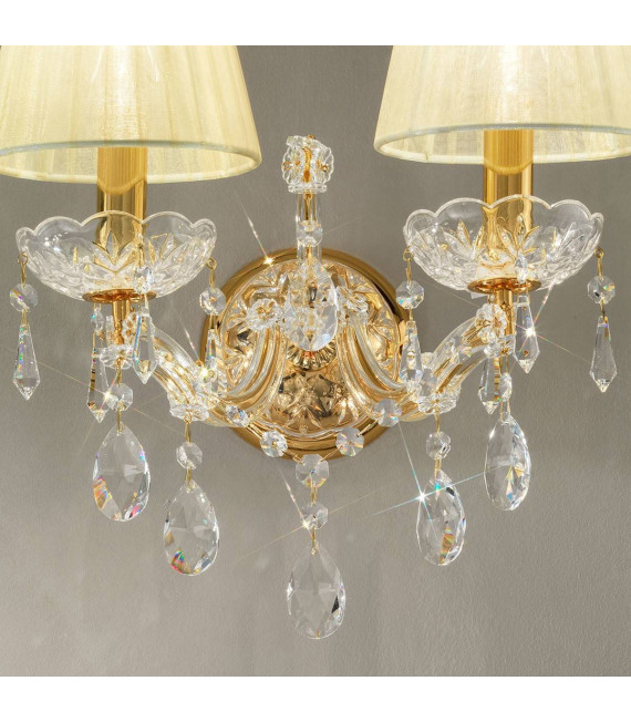 Klassische Wandleuchte SCHÖNBRUNN 24 Karat Gold 2 Glühbirnen