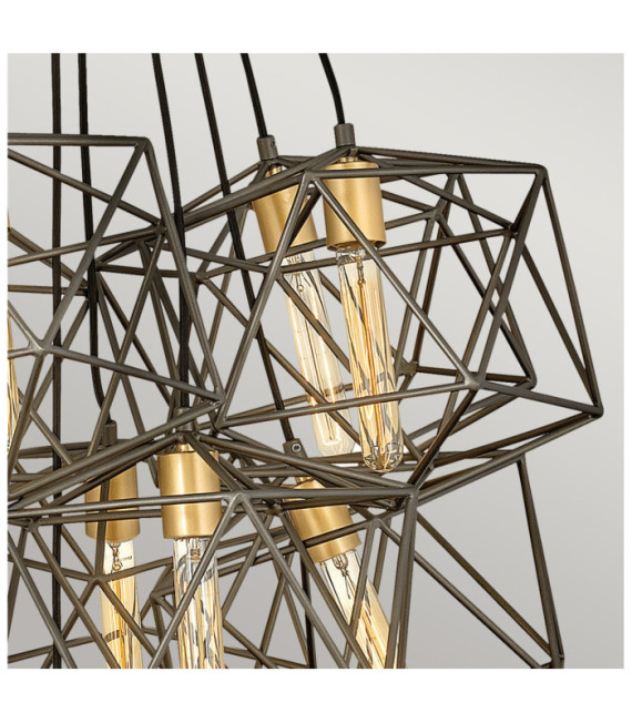 Hinkley Pendant Steel Matte Metallic Bronze with Luxury Gold Accents