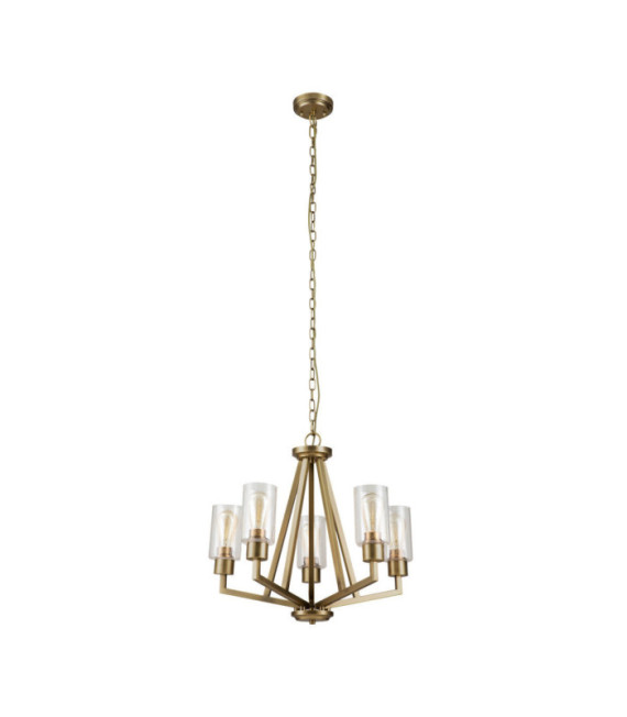 Kichler pendant light Steel, transparent grained glass Natural brass