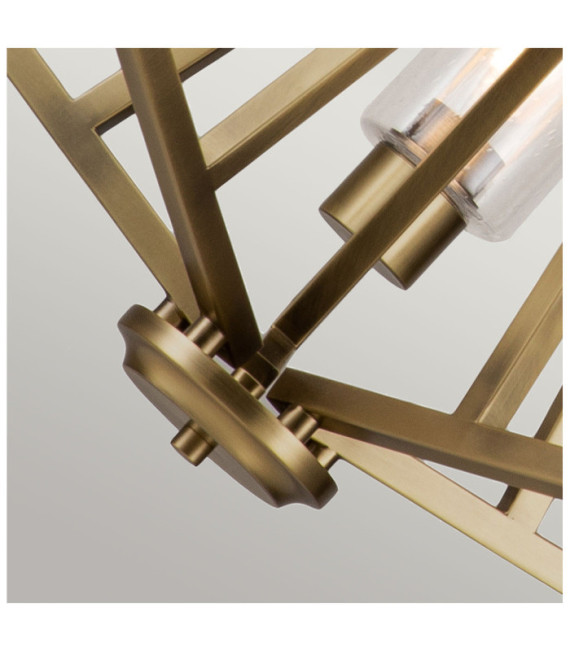 Kichler pendant light Steel, transparent grained glass Natural brass