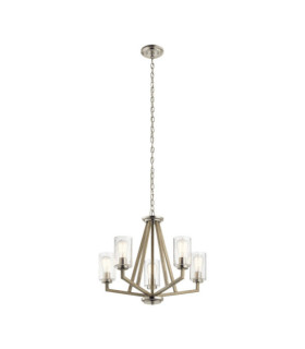 Suspension Kichler Acier,verre grainé transparent Gris antique vieilli