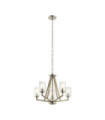 Suspension Kichler Acier,verre grainé transparent Gris antique vieilli