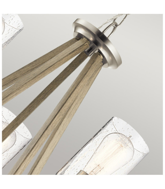 Kichler pendant light Steel, transparent grained glass Aged antique gray