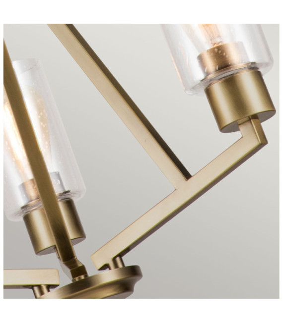 Suspension Kichler Acier,verre grainé transparent Laiton naturel