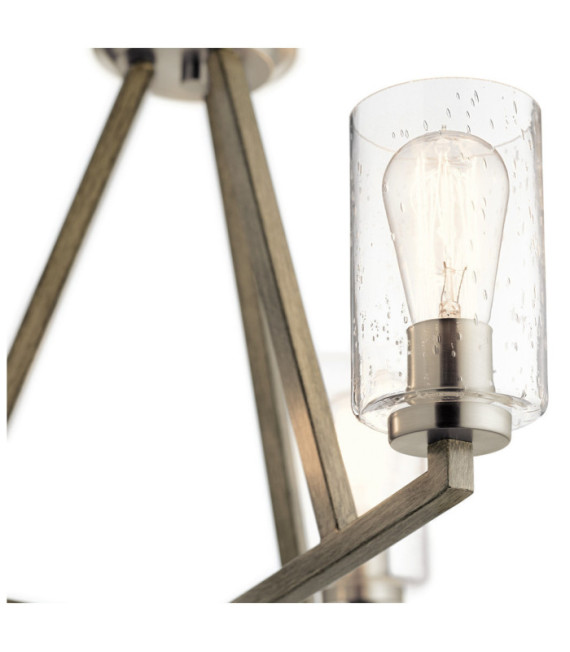 Kichler pendant light Steel, transparent grained glass Aged antique gray